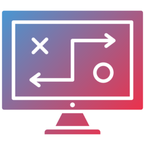 Illustration of strategy on a computer screen